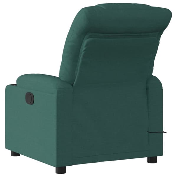 Massagefåtölj mörkgrön tyg