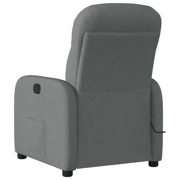 Massagefåtölj mörkgrå tyg