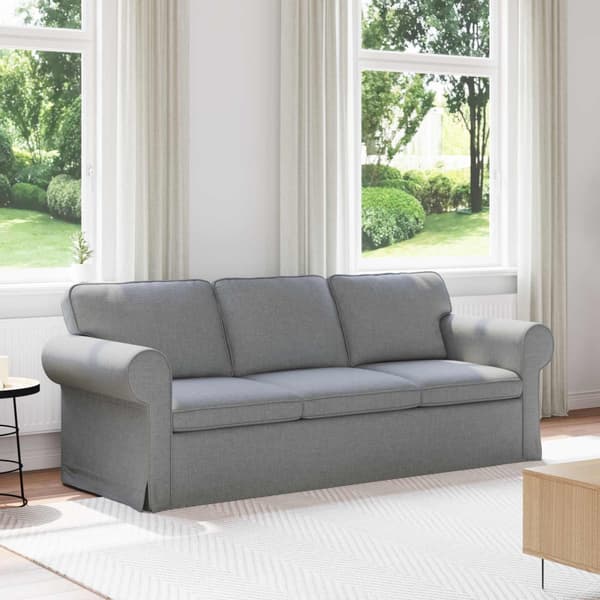 Soffa Ljusgrå 215 x 82 x 80 cm tyg