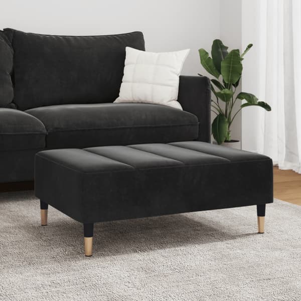 Fotpall svart 77x55x31 cm sammet