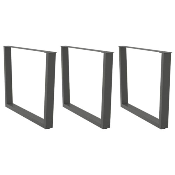 Matbordsben V-formade 3 st antracit 100x(72-73,3) cm stål