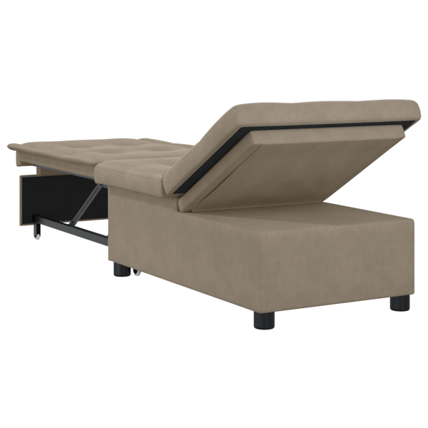 Pull Out Sofa Bed Taupe 194 x 67 x 82 cm Mikrofiber