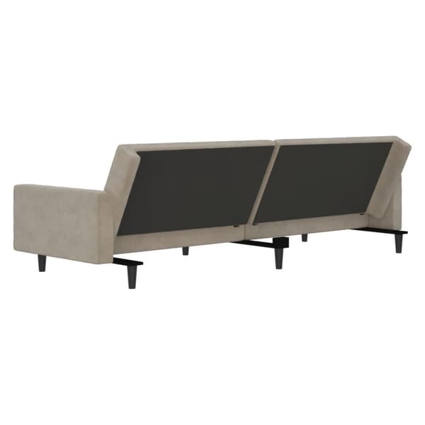 Bäddsoffa 2-sits ljusgrå sammet