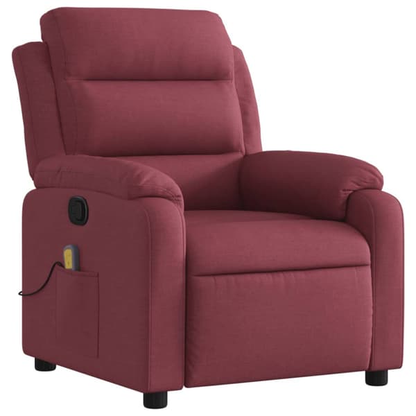 Massagefåtölj vinröd tyg
