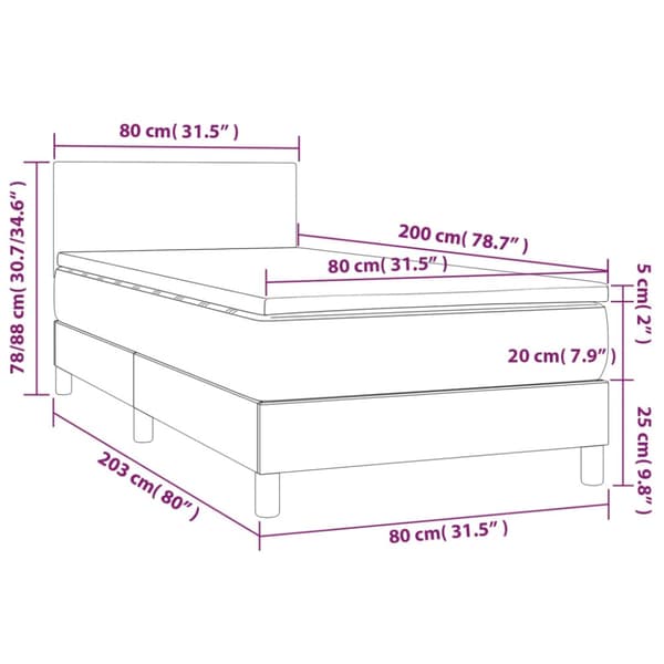 Ramsäng med madrass vit 80x200 cm konstläder