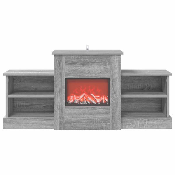 Elektrisk eldstad Grå Sonoma 110 x 30 x 50 cm Konstruerat trä