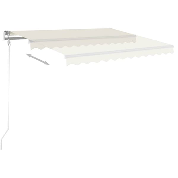 Automatisk markis med vindsensor & LED 300x250 cm gräddvit