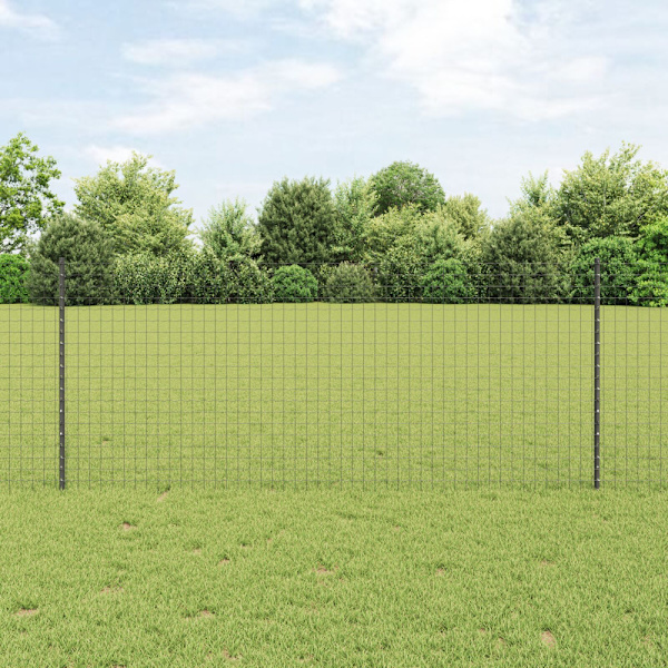 Stängselstolpe 22 pcs Grå 140 cm Stål
