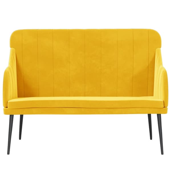 Bänk gul 110x76x80 cm sammet