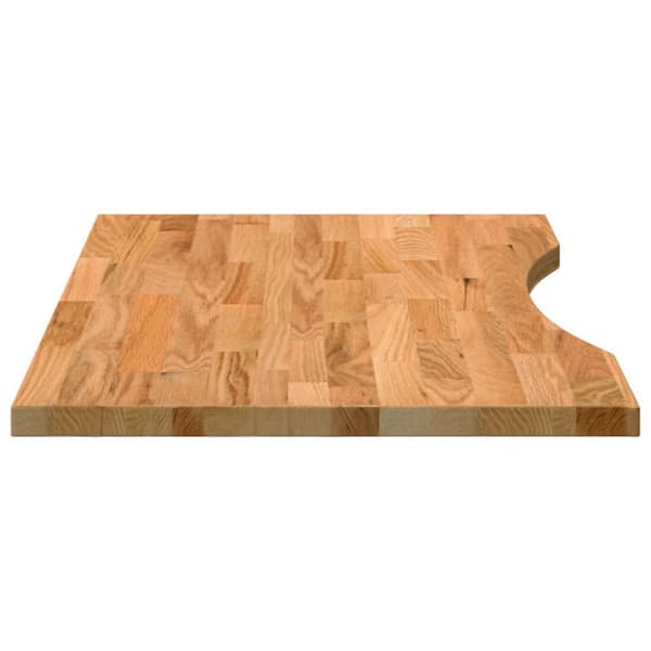 Bordsskiva ljusbrun 80x60x2,5 cm massiv ek rektangulär