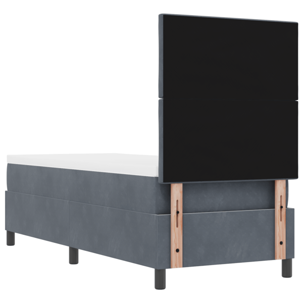 Bäddfjäder med huvudgavel Mörkgrå 80 x 200 cm Sammet