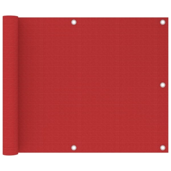 Balkongskärm röd 75x500 cm HDPE