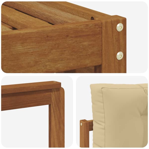Utomhussoffset med kudde 6 pcs Naturlig och Beige