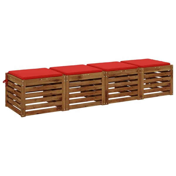 4-delade Sittdynor SOEST 4 st 100% Polyester Röd 45 x 45 x 3 cm