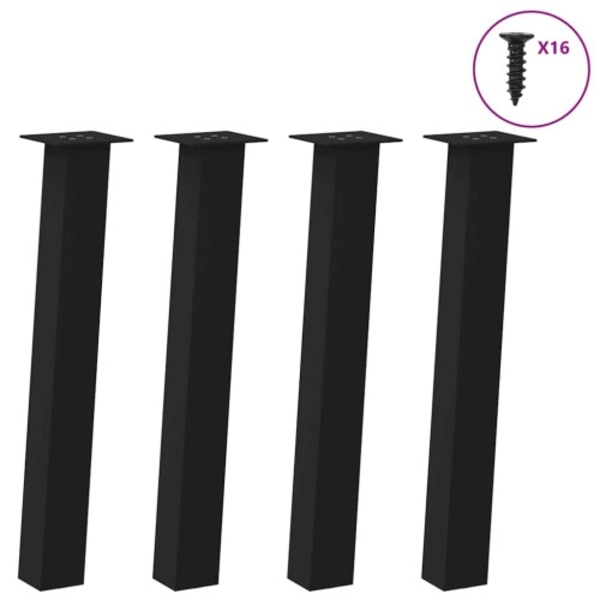 Konsolbordsben 4 st svarta 72 cm stål