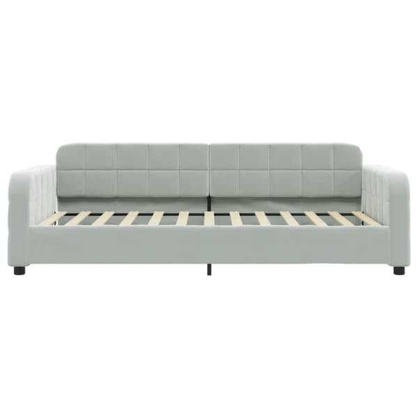 Dagbädd utdragbar med lådor ljusgrå 90x200 cm sammet