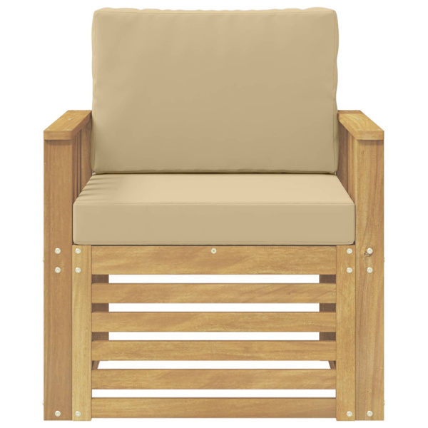 2 Stycke Utomhussoffset Polyester Vit och beige