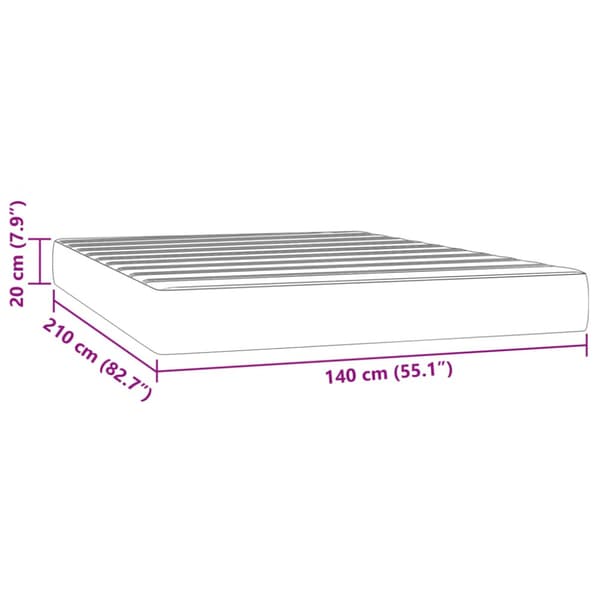 Pocketresårmadrass medium rosa 140x210x20 cm sammet
