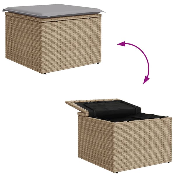 Soffset med kudde 5 pcs Beige och Ljusgrå konstrotting