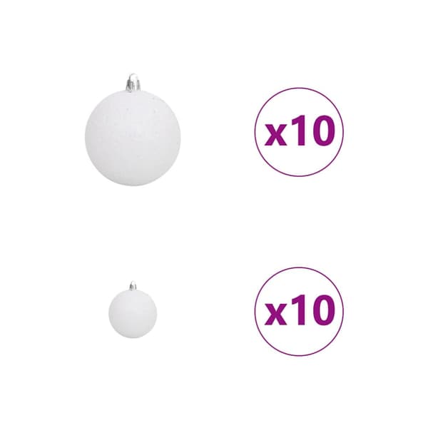 Plast Hingad Julgran med 300 LED-lampor Vit 210 cm PVC och stål