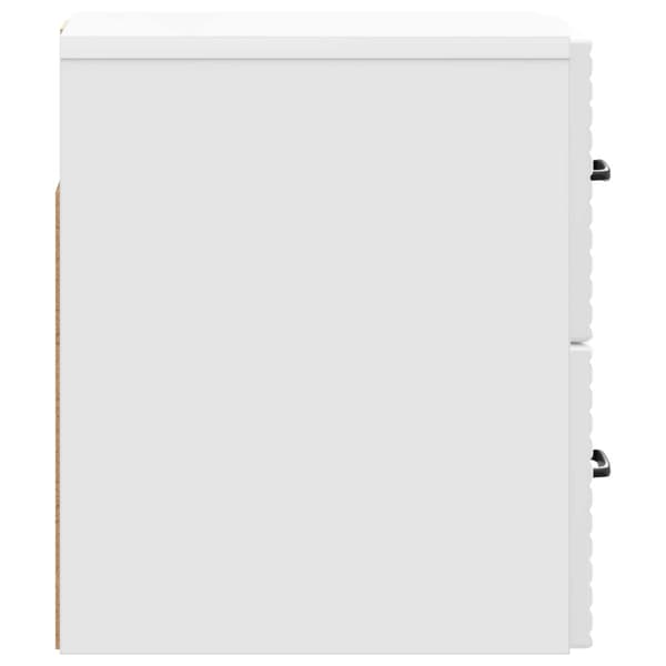 Väggmonterat Sängbord 2 pcs Vit högglans 34,5 x 33 x 40 cm