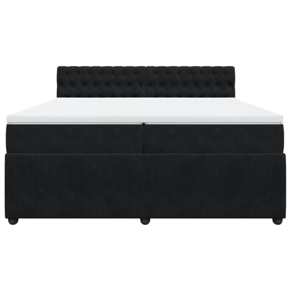 Ramsäng med madrass svart 200x200 cm sammet
