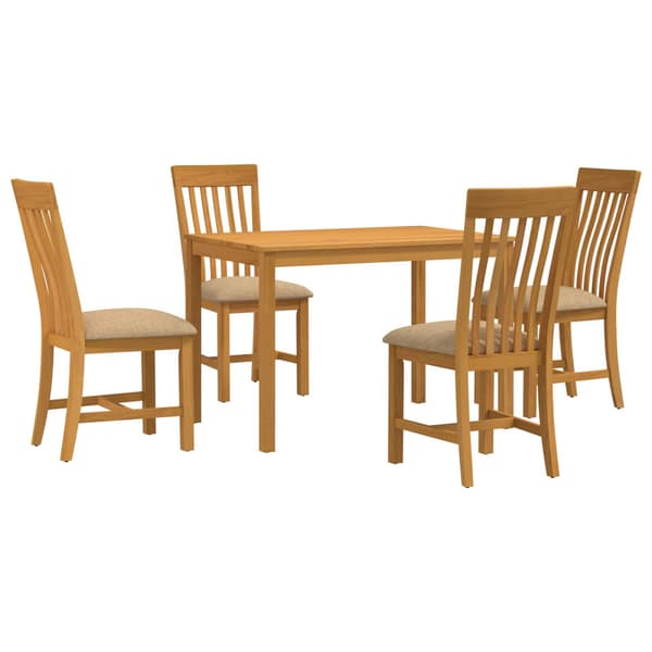 Matgrupp 5 st Beige Massivt Ekträ