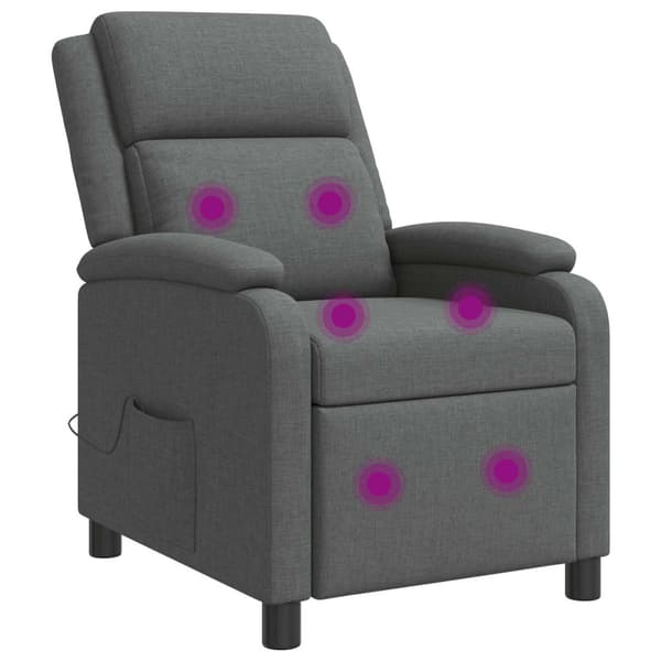 Massagefåtölj Mörkgrå Tyg