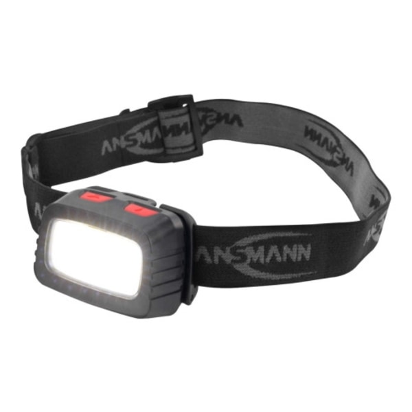 ANSMANN HD200B - huvudficklampa - LED - 3 W - svart / röd
