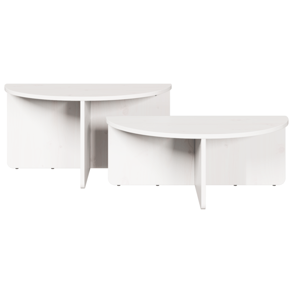 Kaffeebord 2 pcs Vit Massiv furu