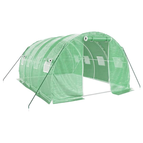 Växthus med stålram grön 12 m² 4x3x2 m
