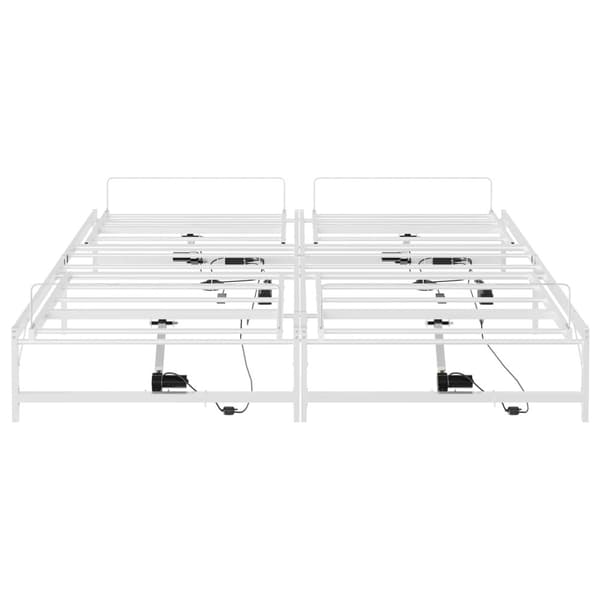 Elektrisk Justerbar Säng Ram Vit 200 x 200 cm Stål