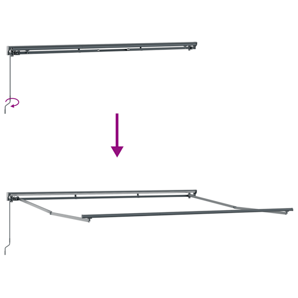 Markisram Vit 400 × 300 cm Polyester med PU-beläggning