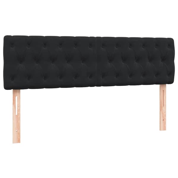 Ramsäng med madrass svart 160x210 cm sammet