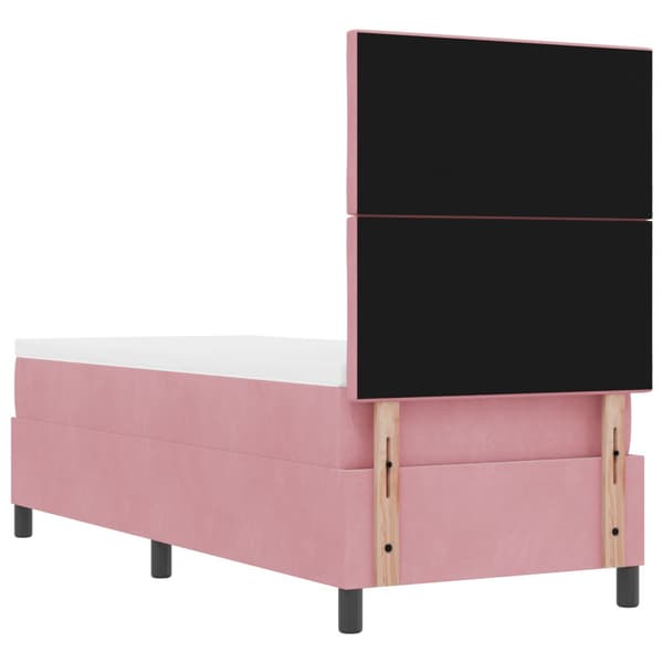 Bäddfjäder med huvudgavel Rosa 80 x 200 cm Sammet