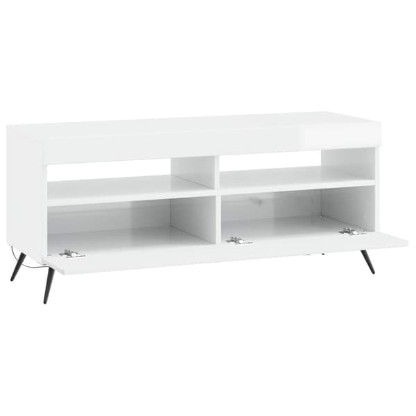 LED TV-skåp Vit högglans Konstruerat trä