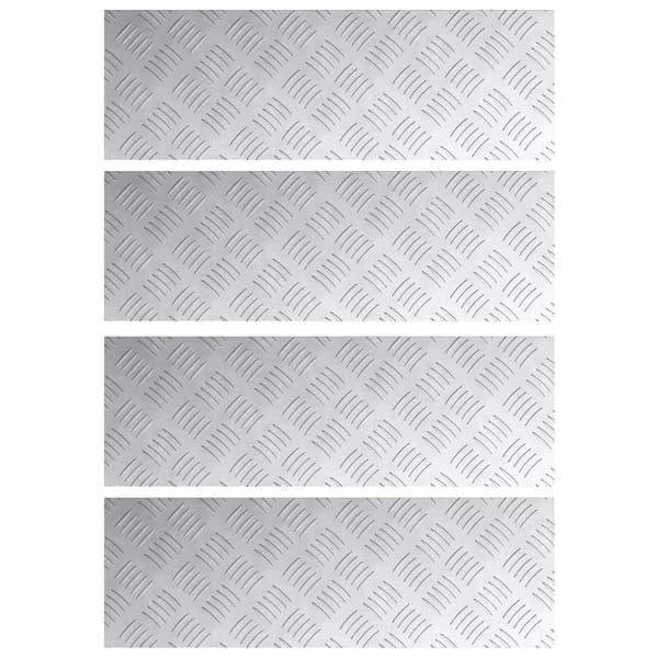 Trappsteg Rektangulär 4 pcs Silver 60 x 20 cm Aluminium