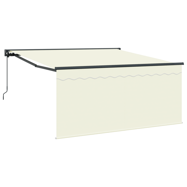 Utdragbar markis Kräm 350 x 250 cm Polyester och aluminium
