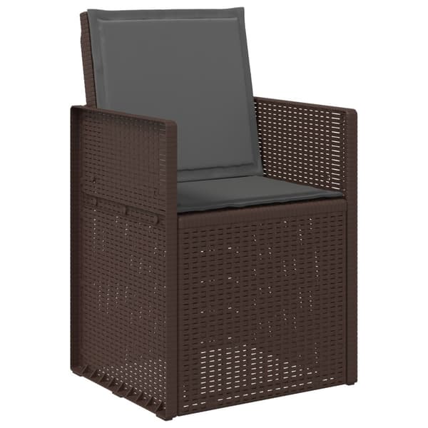 Trädgårdsmatstolar 2 pcs Brun och antracit PP