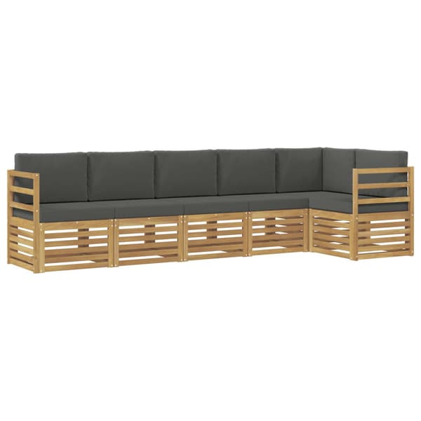 Utomhussoffset 6 pcs Vit och antracit 306 x 128,5 x 73 cm