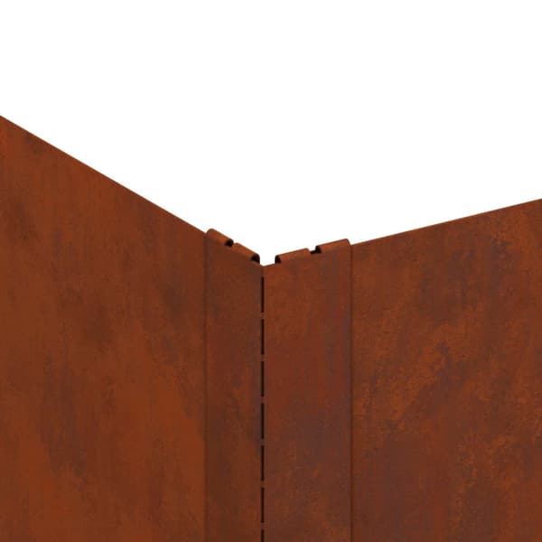 Kant för gräsmatta 4 pcs 100 x 60 x 35 cm Stål Rostig