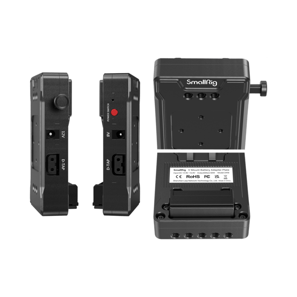 SmallRig 3498 Battery Adapter Plate V-Mount (Basic Version) with Dual Rod Clamp