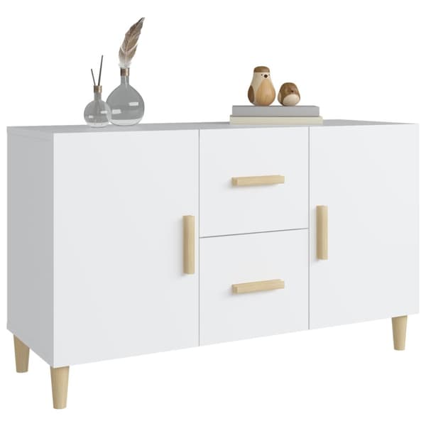 Skänk vit 100x36x60 cm konstruerat trä