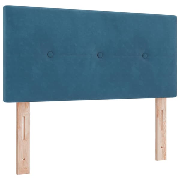 Boxspring säng med madrass och LED Blå 100 x 200 cm Sammet