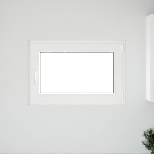 Källarfönster RISOR Vit 90 x 70 cm PVC och glas