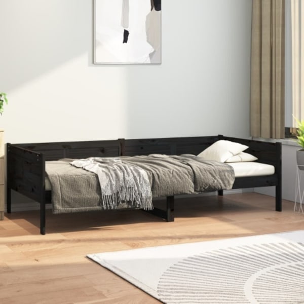 Dagbädd svart massiv furu 90x190 cm