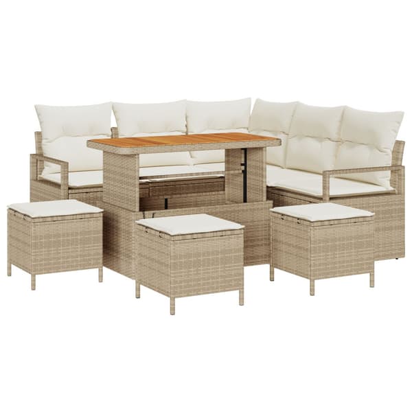 Trädgårdsoffset 9 st Beige konstrotting