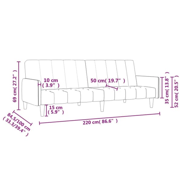 Bäddsoffa 2-sits gräddvit tyg