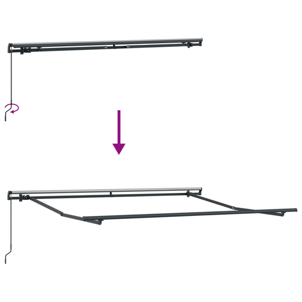 Utfällbar markis Flerfärgsdesign 300 x 250 cm