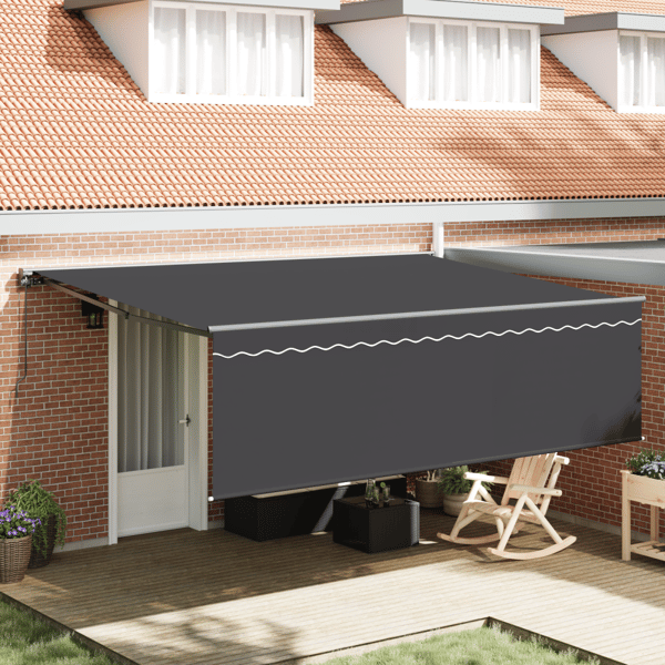 Utfällbar markis Antracit 450 × 300 cm Polyester och aluminium